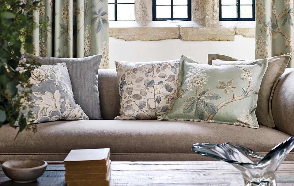 Stoffe Foto Sofa mit Kissen